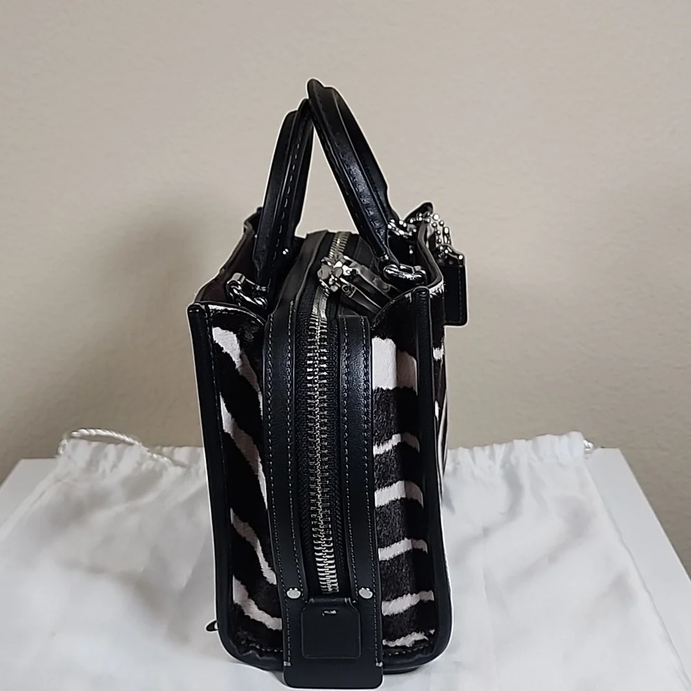 Coach Rogue 20 In Haircalf With Zebra Print - Picture 7 of 16